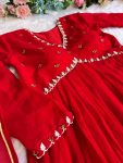 DESIGNER GEORGETTE MOTI HAND WORK ALIA CUT GOWN BOTTOM WITH DUPATTA PARTY WEAR WHOLESALE PRICE ETHNIC GARMENT (1)