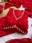 DESIGNER GEORGETTE MOTI HAND WORK ALIA CUT GOWN BOTTOM WITH DUPATTA PARTY WEAR WHOLESALE PRICE ETHNIC GARMENT (1)