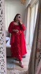 DESIGNER GEORGETTE MOTI HAND WORK ANARKALI GOWN BOTTOM WITH DUPATTA PARTY WEAR WHOLESALE PRICE ETHNIC GARMENT (4)