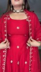 DESIGNER GEORGETTE MOTI HAND WORK ANARKALI GOWN BOTTOM WITH DUPATTA PARTY WEAR WHOLESALE PRICE ETHNIC GARMENT (4)
