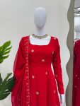 DESIGNER GEORGETTE MOTI HAND WORK ANARKALI GOWN BOTTOM WITH DUPATTA PARTY WEAR WHOLESALE PRICE ETHNIC GARMENT (4)