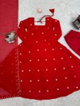 DESIGNER GEORGETTE MOTI HAND WORK ANARKALI GOWN BOTTOM WITH DUPATTA PARTY WEAR WHOLESALE PRICE ETHNIC GARMENT (4)