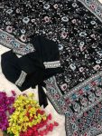 DESIGNER GEORGETTE NEDDLE WORK SAREE WITH UNSTITCHED BLOUSE PARTY WEAR WHOLESALE PRICE ETHNIC GARMENT (4)