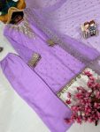 DESIGNER GEORGETTE SEQUENCE AND ZARI EMBROIDERY WORK TOP BOTTOM WITH DUPATTA PARTY WEAR WHOLESALE PRICE ETHNIC GARMENT (7)