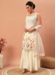 DESIGNER GEORGETTE SEQUENCE EMBROIDERED WORK TOP SHARARA WITH DUPATTA FESTIVE WEAR WHOLESALE PRICE ETHNIC GARMENT (4)