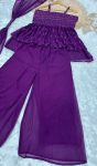DESIGNER GEORGETTE SEQUENCE EMBROIDERY MOTI WORK TOP PALAZZO WITH DUPATTA PARTY WEAR WHOLESALE PRICE ETHNIC GARMENT (4)
