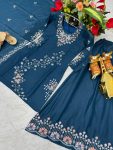 DESIGNER GEORGETTE SEQUENCE EMBROIDERY MOTI WORK TOP PALAZZO WITH DUPATTA PARTY WEAR WHOLESALE PRICE ETHNIC GARMENT (3)