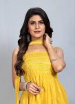DESIGNER GEORGETTE SEQUENCE EMBROIDERY MOTI WORK TOP PALAZZO WITH DUPATTA YELLOW