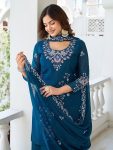 DESIGNER GEORGETTE SEQUENCE EMBROIDERY MOTI WORK TOP PALAZZO WITH DUPATTA PARTY WEAR WHOLESALE PRICE ETHNIC GARMENT (3)