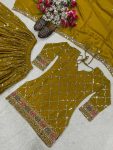 DESIGNER GEORGETTE SEQUENCE EMBROIDERY WORK TOP PALAZZO WITH DUPATTA PARTY WEAR WHOLESALE PRICE ETHNIC GARMENT (4)