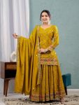 DESIGNER GEORGETTE SEQUENCE EMBROIDERY WORK TOP PALAZZO WITH DUPATTA PARTY WEAR WHOLESALE PRICE ETHNIC GARMENT (4)