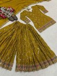 DESIGNER GEORGETTE SEQUENCE EMBROIDERY WORK TOP PALAZZO WITH DUPATTA PARTY WEAR WHOLESALE PRICE ETHNIC GARMENT (4)