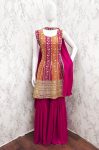 DESIGNER GEORGETTE SEQUENCE EMBROIDERY WORK TOP SHARARA WITH DUPATTA FESTIVE WEAR WHOLESALE PRICE ETHNIC GARMENT (4)