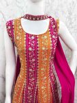 DESIGNER GEORGETTE SEQUENCE EMBROIDERY WORK TOP SHARARA WITH DUPATTA FESTIVE WEAR WHOLESALE PRICE ETHNIC GARMENT (4)