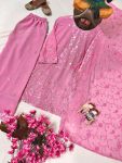 DESIGNER GEORGETTE THREAD SEQUENCE EMBROIDERY WORK TOP PALAZZO WITH DUPATTA PARTY WEAR WHOLESALE PRICE ETHNIC GARMENT (8)