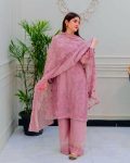 DESIGNER GEORGETTE THREAD SEQUENCE EMBROIDERY WORK TOP PALAZZO WITH DUPATTA PARTY WEAR WHOLESALE PRICE ETHNIC GARMENT (8)