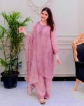 DESIGNER GEORGETTE THREAD SEQUENCE EMBROIDERY WORK TOP PALAZZO WITH DUPATTA PARTY WEAR WHOLESALE PRICE ETHNIC GARMENT (8)