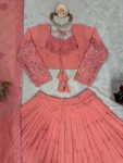 DESIGNER GEORGETTE THREAD SEQUENCE WORK LEHENGA CHOLI WITH DUPATTA PARTY WEAR WHOLESALE PRICE ETHNIC GARMENT (3)