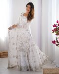 DESIGNER GEORGETTE THREAD SEQUENCE WORK TOP SHARARA WITH DUPATTA PARTY WEAR WHOLESALE PRICE ETHNIC GARMENT (8)