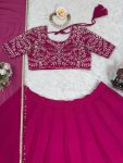 DESIGNER GEORGETTE THREAD WITH SEQUENCE WORK LEHENGA CHOLI WITH DUPATTA WEDDING WEAR WHOLESALE PRICE ETHNIC GARMENT (3)
