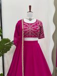 DESIGNER GEORGETTE THREAD WITH SEQUENCE WORK LEHENGA CHOLI WITH DUPATTA WEDDING WEAR WHOLESALE PRICE ETHNIC GARMENT (3)