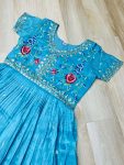 DESIGNER GOLD CRUSH MULTI THREAD EMBROIDERY ZARI SEQUENCE WORK GOWN FESTIVE WEAR WHOLESALE PRICE ETHNIC GARMENT (5)