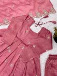 DESIGNER GOLD CRUSH SILK EMBROIDERY SEQUENCE WORK GOWN BOTTOM WITH DUPATTA PARTY WEAR WHOLESALE PRICE ETHNIC GARMENT (3)
