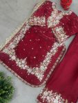 DESIGNER JIMMY CHOO EMBROIDERY SEQUENCE WORK TOP PALAZZO WITH DUPATTA FESTIVE WEAR WHOLESALE PRICE ETHNIC GARMENT (4)