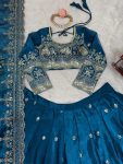 DESIGNER JIMMY CHOO THREAD WITH SEQUENCE WORK LEHENGA CHOLI WITH DUPATTTA WEDDING WEAR WHOLESALE PRICE ETHNIC GARMENT (3)