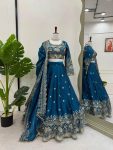 DESIGNER JIMMY CHOO THREAD WITH SEQUENCE WORK LEHENGA CHOLI WITH DUPATTTA WEDDING WEAR WHOLESALE PRICE ETHNIC GARMENT (3)