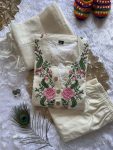 DESIGNER KHADI COTTON EMBROIDERY WORK TOP BOTTOM WITH DUPATTA FESTIVE WEAR WHOLESALE PRICE ETHNIC GARMENT (4)