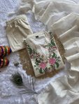 DESIGNER KHADI COTTON EMBROIDERY WORK TOP BOTTOM WITH DUPATTA FESTIVE WEAR WHOLESALE PRICE ETHNIC GARMENT (4)