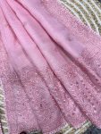 DESIGNER KOTA CHEX SEQUENCE THREAD EMBROIDERY LACE WORK SAREE WITH UNSTITCHED BLOUSE PARTY WEAR WHOLESALE PRICE ETHNIC GARMENT (6)