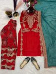DESIGNER MALAY SILK SEQUENCE ZARI EMBROIDERY WORK TOP SALWAR WITH DUPATTA PARTY WEAR WHOLESALE PRICE ETHNIC GARMENT (4)