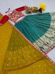 DESIGNER MONO SILK EMBROIDERY SEQUENCE WORK WITH THREAD WORK LEHENGA CHOLI WITH DUPATTA WEDDING WEAR WHOLESALE PRICE ETHNIC GARMENT (5)