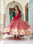 DESIGNER MONO SILK EMBROIDERY SEQUENCE WORK WITH THREAD WORK LEHENGA CHOLI WITH DUPATTA WEDDING WEAR WHOLESALE PRICE ETHNIC GARMENT (8)
