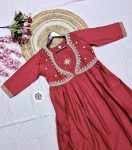 DESIGNER MUSLIN COTTON EMBROIDERY WORK TOP BOTTOM WITH DUPATTA FESTIVE WEAR WHOLESALE PRICE ETHNIC GARMENT (5)