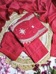 DESIGNER MUSLIN COTTON EMBROIDERY WORK TOP BOTTOM WITH DUPATTA FESTIVE WEAR WHOLESALE PRICE ETHNIC GARMENT (5)