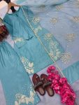 DESIGNER NATURAL CREEP EMBROIDERY SEQUENCE WORK TOP PALAZZO WITH DUPATTA FESTIVE WEAR WHOLESALE PRICE ETHNIC GARMENT (3)