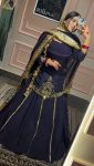 DESIGNER NATURAL CREEP SILK EMBROIDERY SEQUENCE WORK WITH BEADS WORK TOP LEHENGA WITH DUPATTA PARTY WEAR WHOLESALE PRICE ETHNIC GARMENT (3)