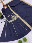 DESIGNER NATURAL CREEP SILK EMBROIDERY SEQUENCE WORK WITH BEADS WORK TOP LEHENGA WITH DUPATTA PARTY WEAR WHOLESALE PRICE ETHNIC GARMENT (3)