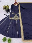 DESIGNER NATURAL CREEP SILK EMBROIDERY SEQUENCE WORK WITH BEADS WORK TOP LEHENGA WITH DUPATTA PARTY WEAR WHOLESALE PRICE ETHNIC GARMENT (3)