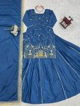 DESIGNER NATURAL CREPE BEADS THREAD SEQUENCE WOTK YOP LEHENGA WITH DUPATTA PARTY WEAR WHOLESALE PRICE ETHNIC GARMENT (8)