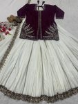 DESIGNER NATURAL CREPE SILK EMBROIDERY SEQUENCE BEADS HANDWORK TOP LEHENGA WITH DUPATTA PARTY WEAR WHOLESALE PRICE ETHNIC GARMENT (2)