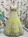DESIGNER NET EMBROIDERY SEQUENCE DESIGN WORK LEHENGA CHOLI WITH DUPATTA WEDDING WEAR WHOLESALE PRICE ETHNIC GARMENT (3)