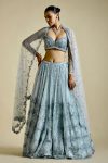 DESIGNER NET SEQUENCE WORK LEHENGA CHOLI WITH DUPATTA PARTY WEAR WHOLESALE PRICE ETHNIC GARMENT (3)