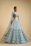 DESIGNER NET SEQUENCE WORK LEHENGA CHOLI WITH DUPATTA PARTY WEAR WHOLESALE PRICE ETHNIC GARMENT (3)