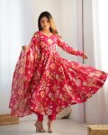 DESIGNER ORGANZA PRINTED EMBBROIDERY SEQUENCE WORK GOWN BOTTOM WIH DUPATTA FESRIVE WEAR WHOLESALE PRICE ETHNIC GARMENT (7)
