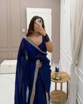 DESIGNER ORGANZA SILK THREAD AND SEQUENCE WORK WITH DIAMOND WORK SAREE WITH UNSTITCHED BLOUSE PARTY WEAR WHOLESALE PRICE ETHNIC GARMENT (3)