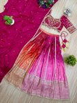 DESIGNER PADDING COLOR CHINON EMBROIDERY WORK LEHENGA CHOLI WITH DUPATTA PARTY WEAR WHOLESALE PRICE ETHNIC GARMENT (4)